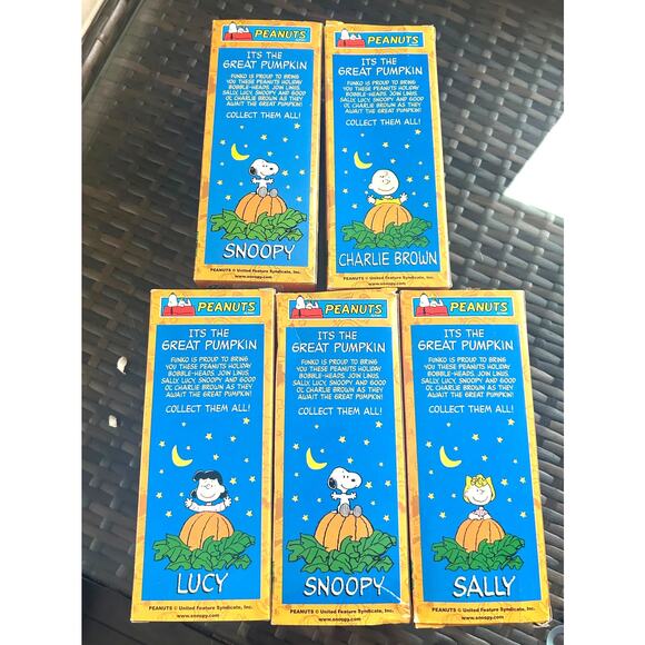 Funko Peanuts Snoopy Charlie Brown Great Pumpkin Bobble Heads NIB Set of 5 Ltd. - Picture 6 of 6